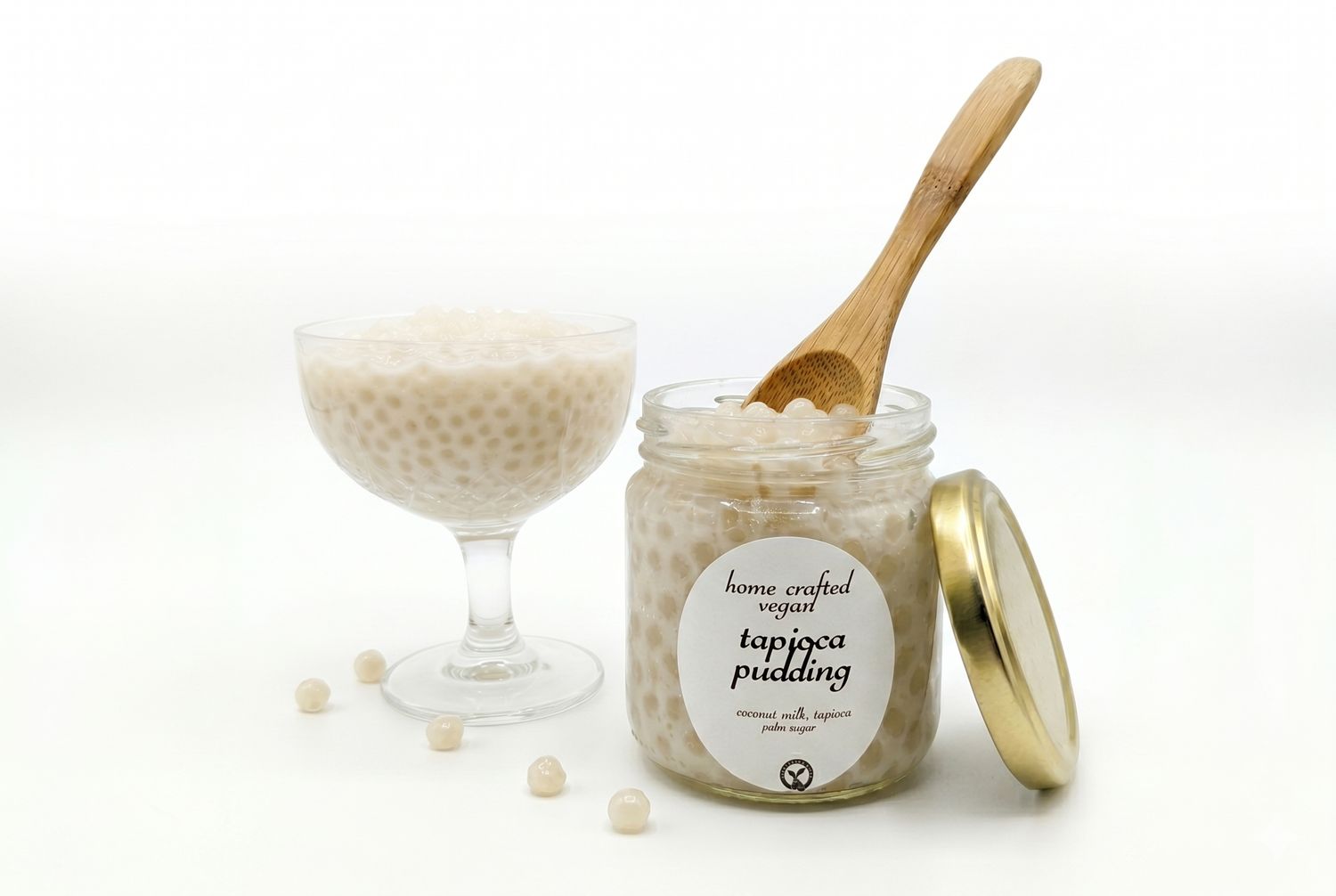 Vegan Home-Crafted Tapioca Pudding in a jar with fresh fruit - Organic Select Puerto Vallarta