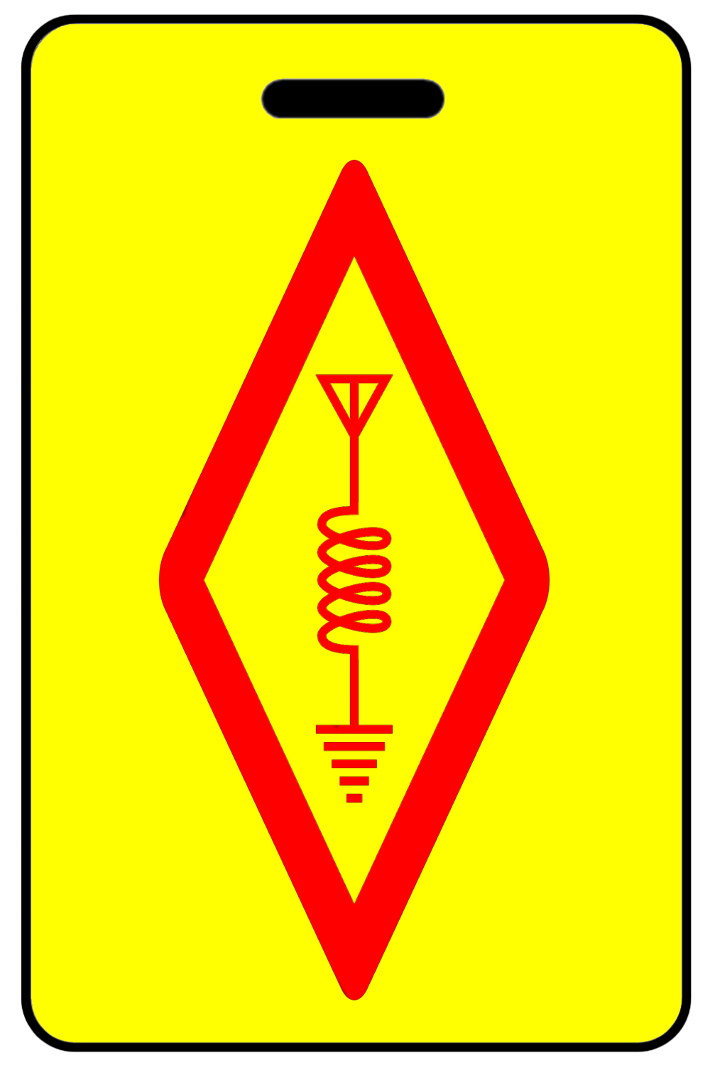 Amateur/HAM Radio with Red Logo, Tag Color: Safety Yellow