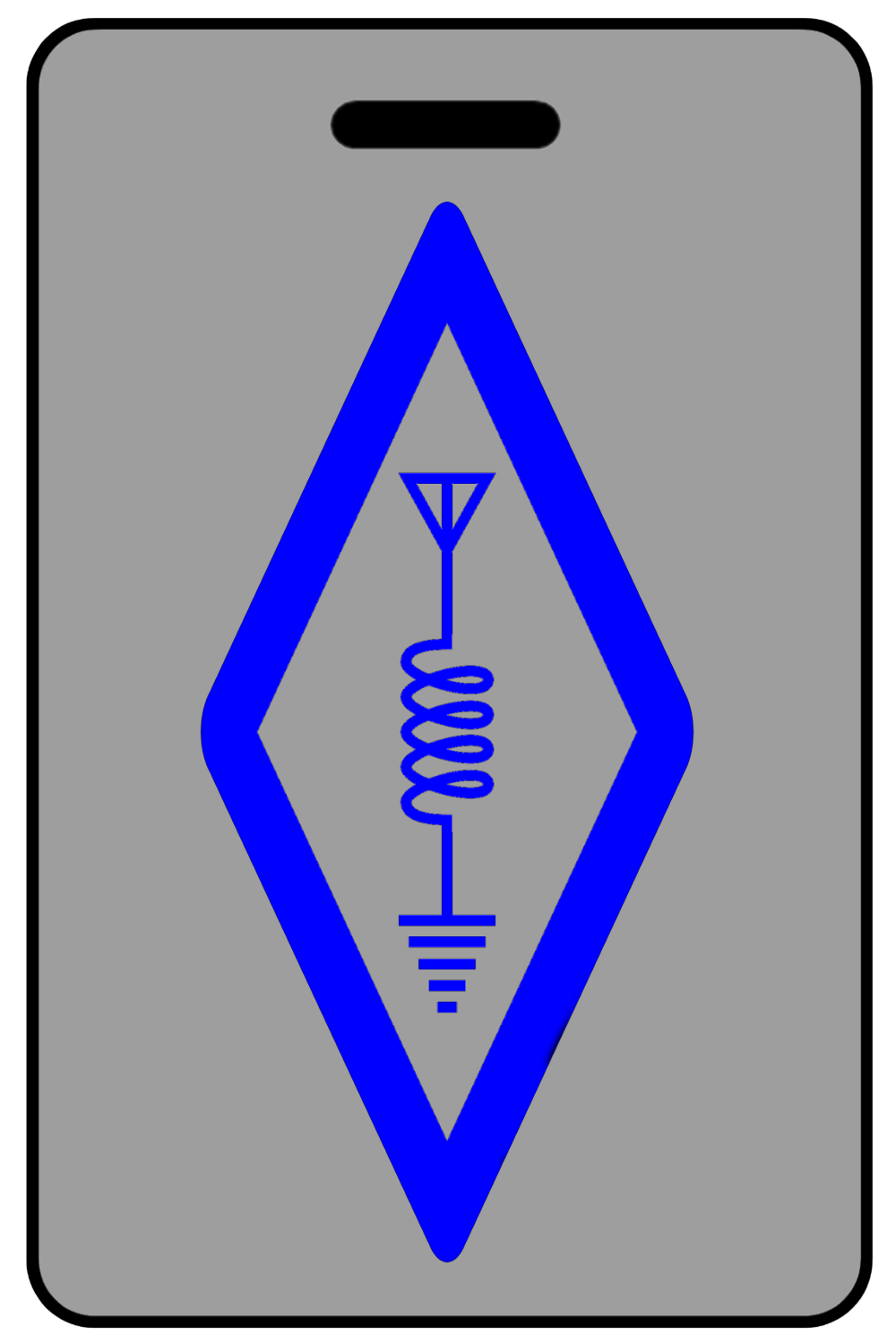 Amateur/HAM Radio with Blue Logo, Tag Color: Lo-Viz Gray