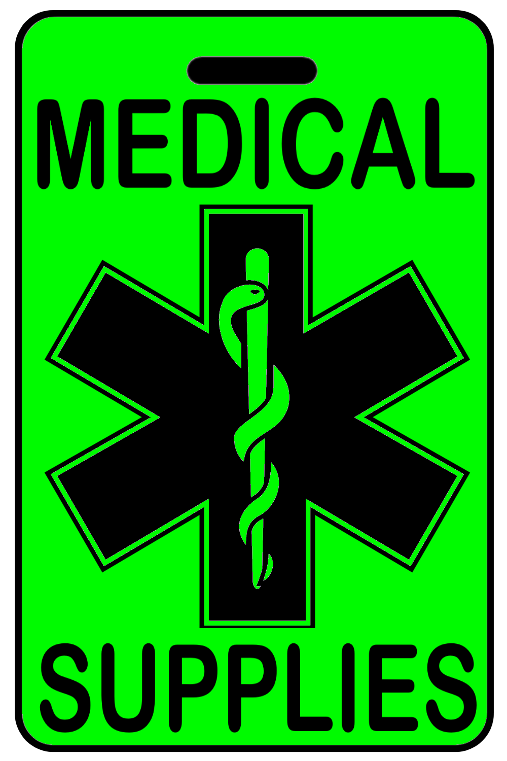 Hi-Viz Medical Supplies, Tag Color: Hi-Viz Green