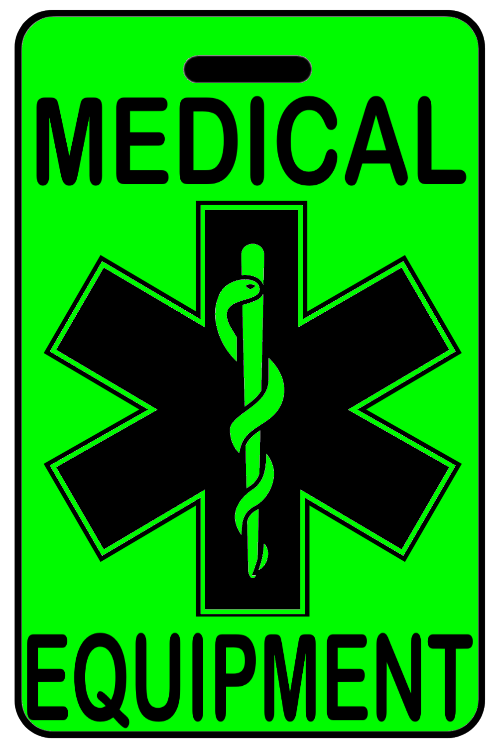 Hi-Viz Medical Equipment, Tag Color: Hi-Viz Green