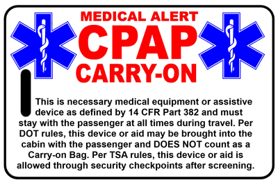 Carry-On CPAP, Tag Color: White