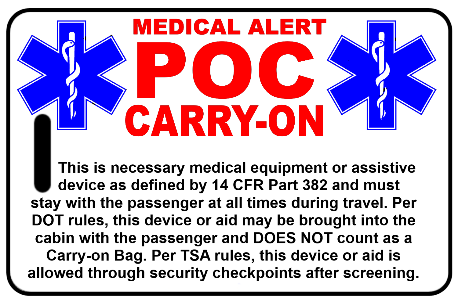 Carry-On POC, Tag Color: White