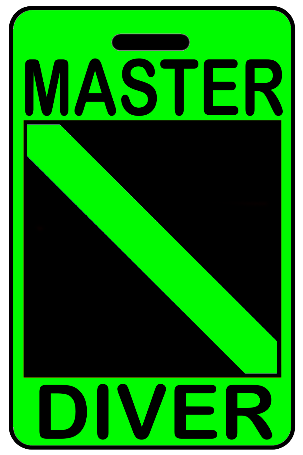 Hi-Viz Master Diver  with SCUBA Flag, Tag Color: Hi-Viz Green
