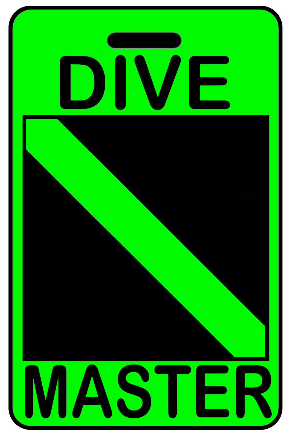 Hi-Viz Dive Master with SCUBA Flag, Tag Color: Hi-Viz Green
