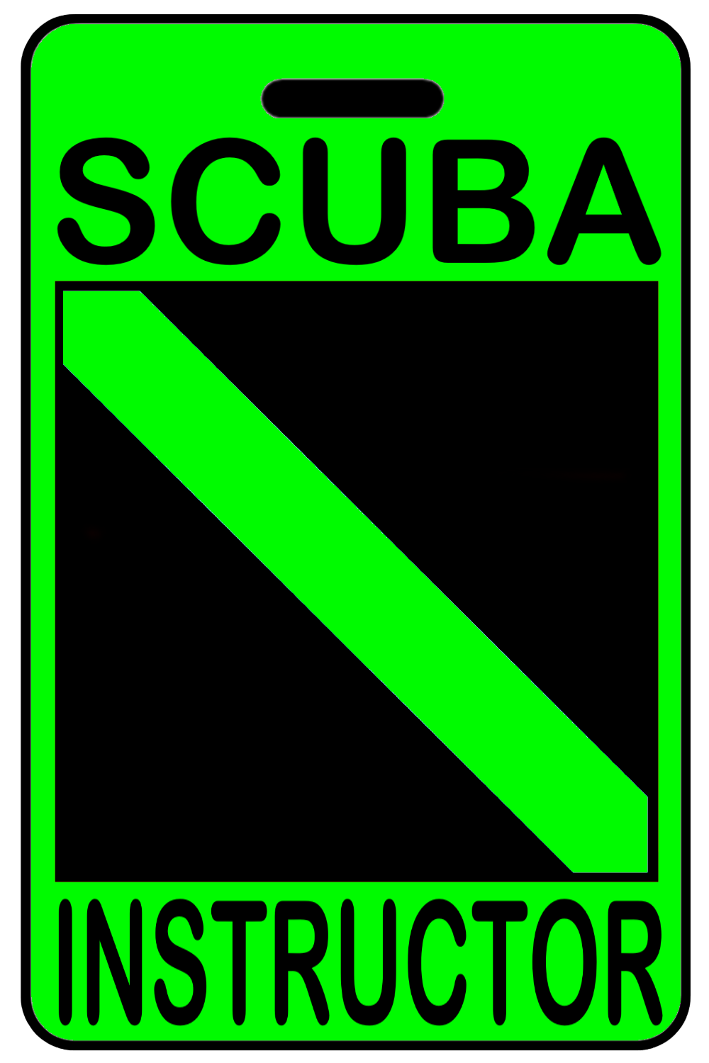 Hi-Viz  SCUBA Instructor, Tag Color: Hi-Viz Green