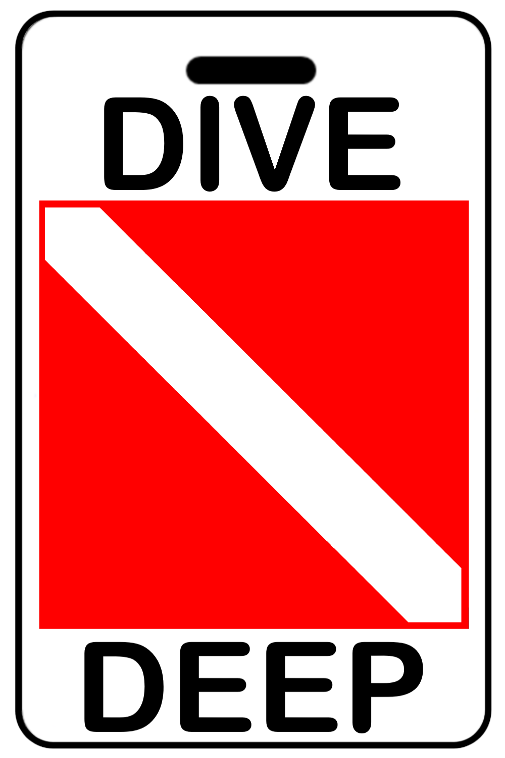 Dive Deep with SCUBA Flag, Tag Color: White
