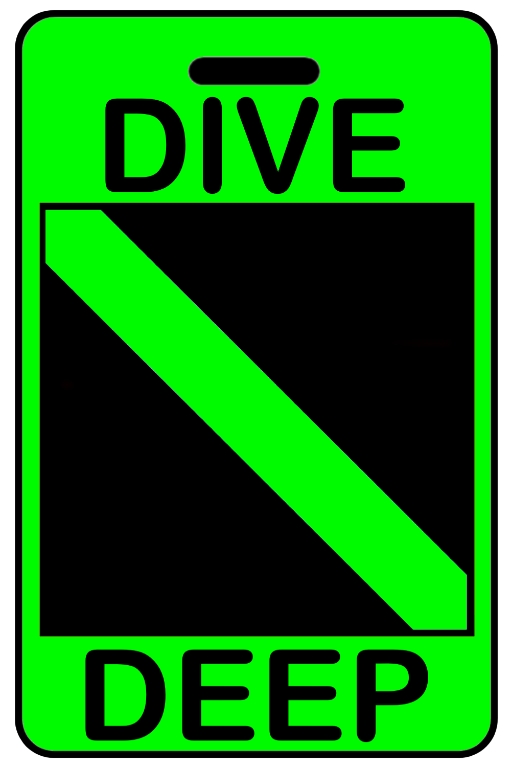 Hi-Viz Dive Deep with SCUBA Flag, Tag Color: Hi-Viz Green