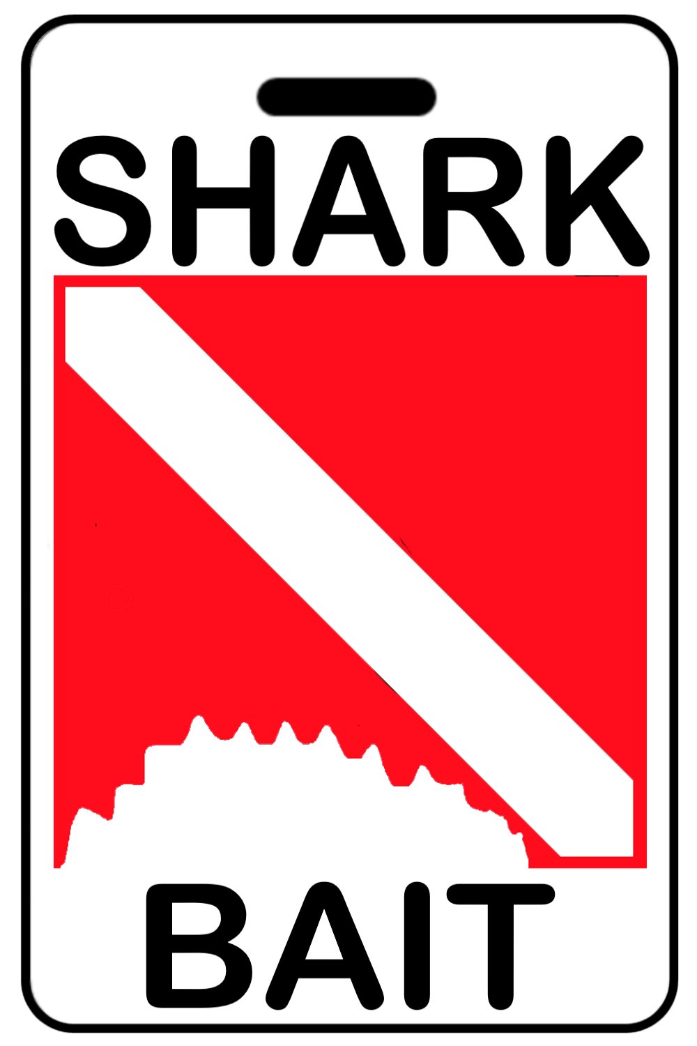 Shark (Bite) Bait with SCUBA Flag, Tag Color: White