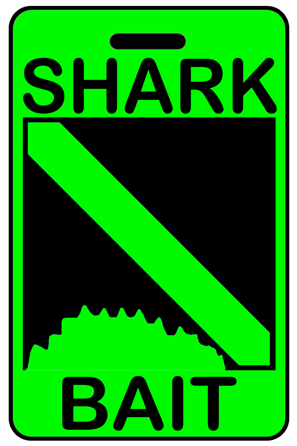 Hi-Viz Shark (Bite) Bait with SCUBA Flag, Tag Color: Hi-Viz Green