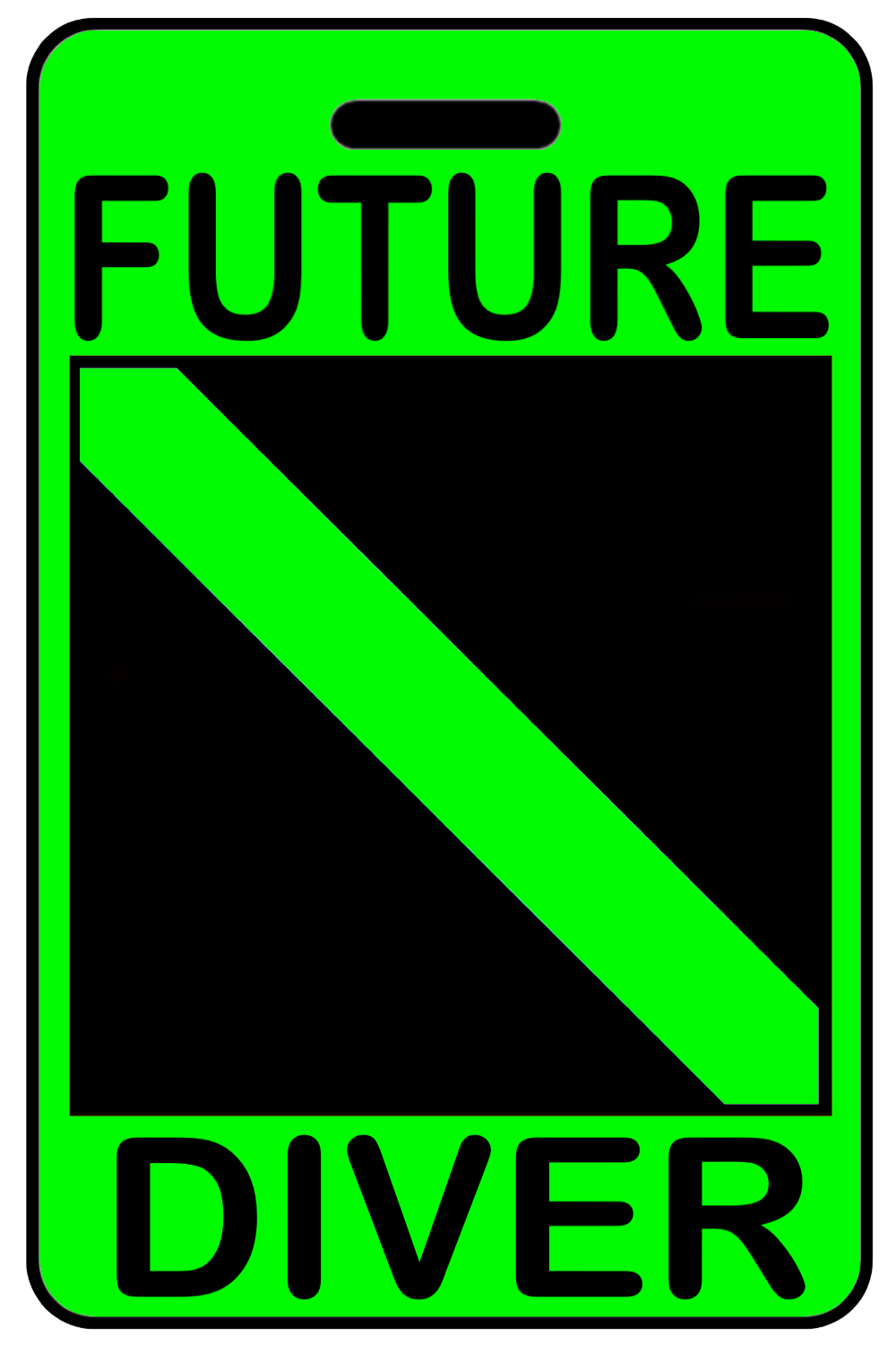Hi-Viz Future Diver with SCUBA Flag, Tag Color: Hi-Viz Green
