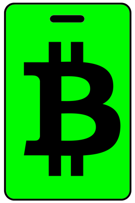 Hi-Viz Bitcoin "B" Logo, Tag Color: Hi-Viz Green