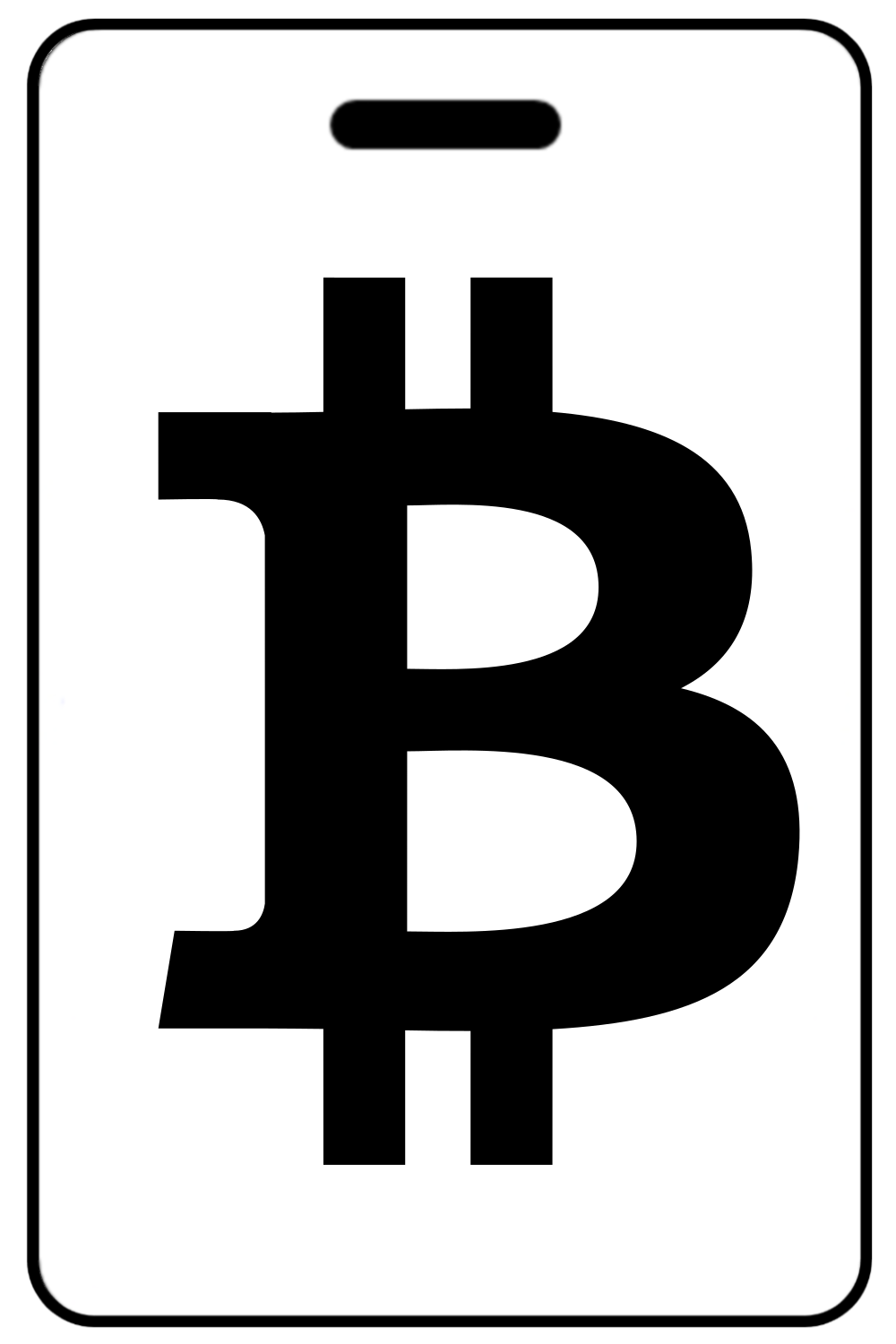 Bitcoin "B" Logo, Tag Color: White
