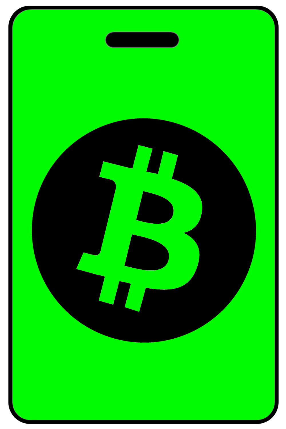 Hi-Viz Bitcoin Logo, Tag Color: Hi-Viz Green