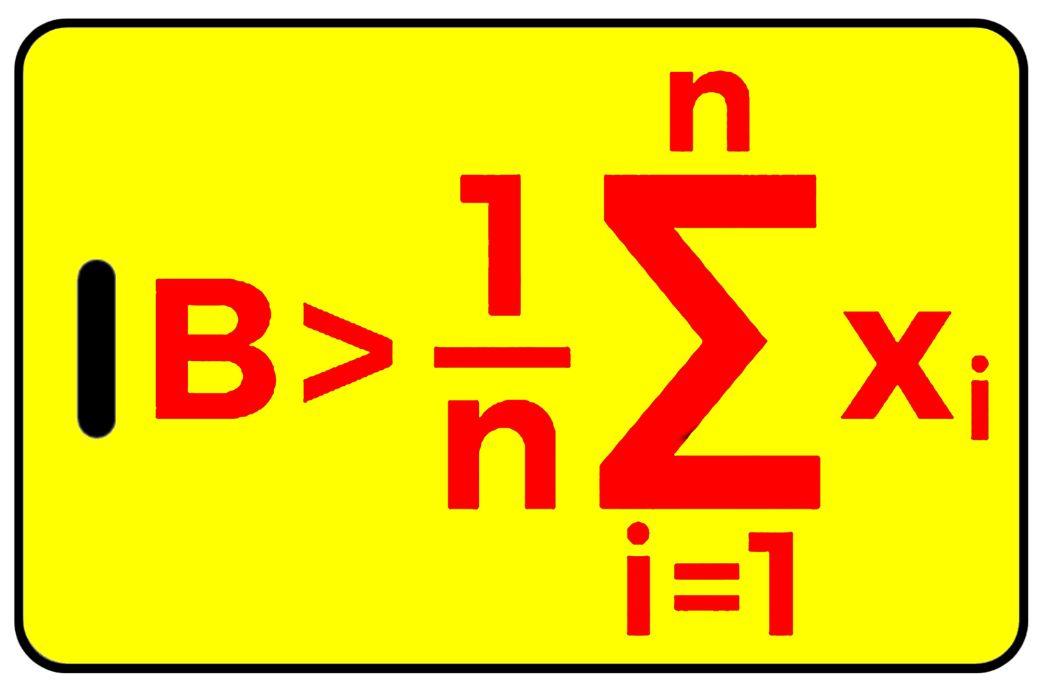 Be Greater Than Average with Red Logo, Tag Color: Safety Yellow
