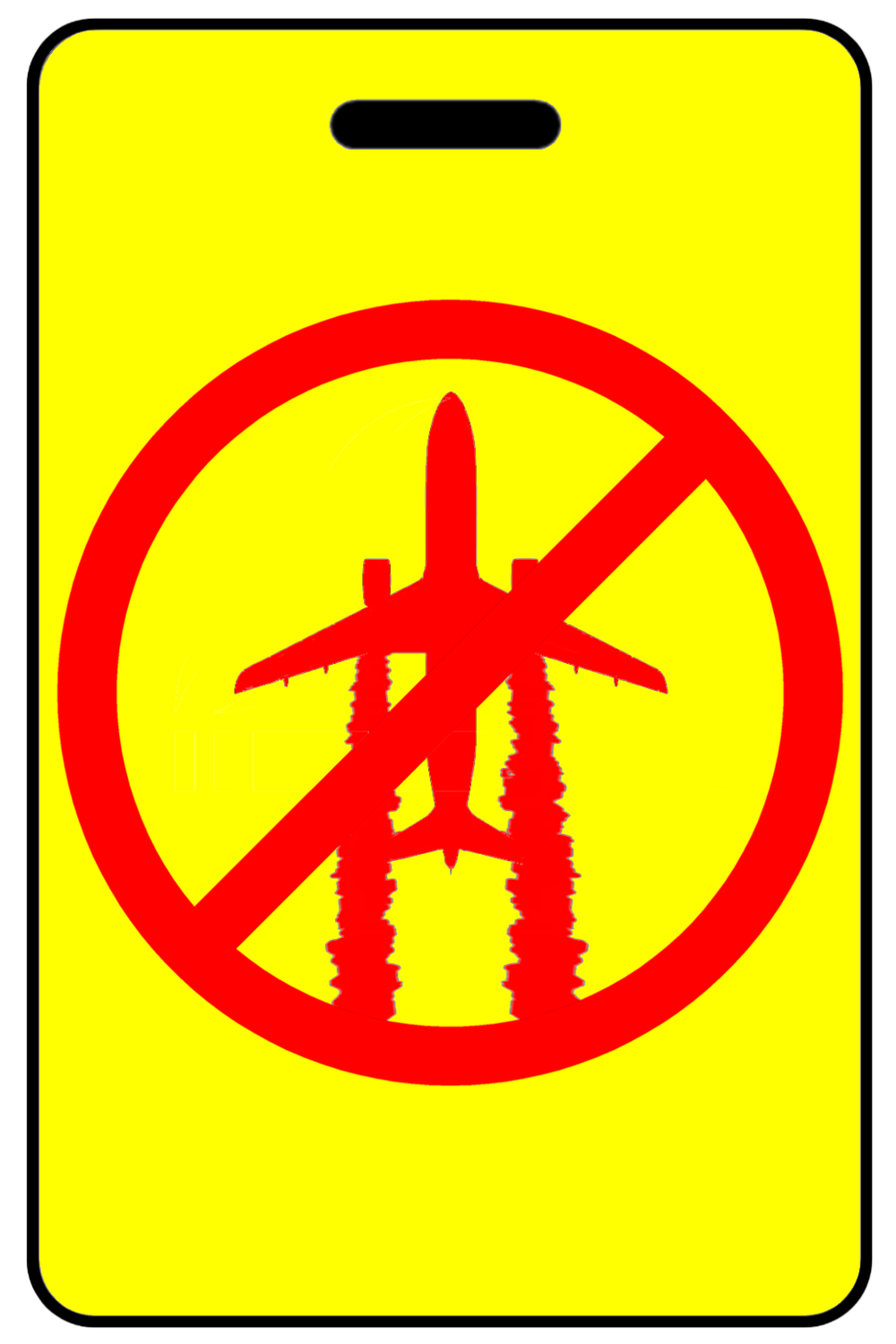 Ban ChemTrails with Red Logo, Tag Color: Safety Yellow