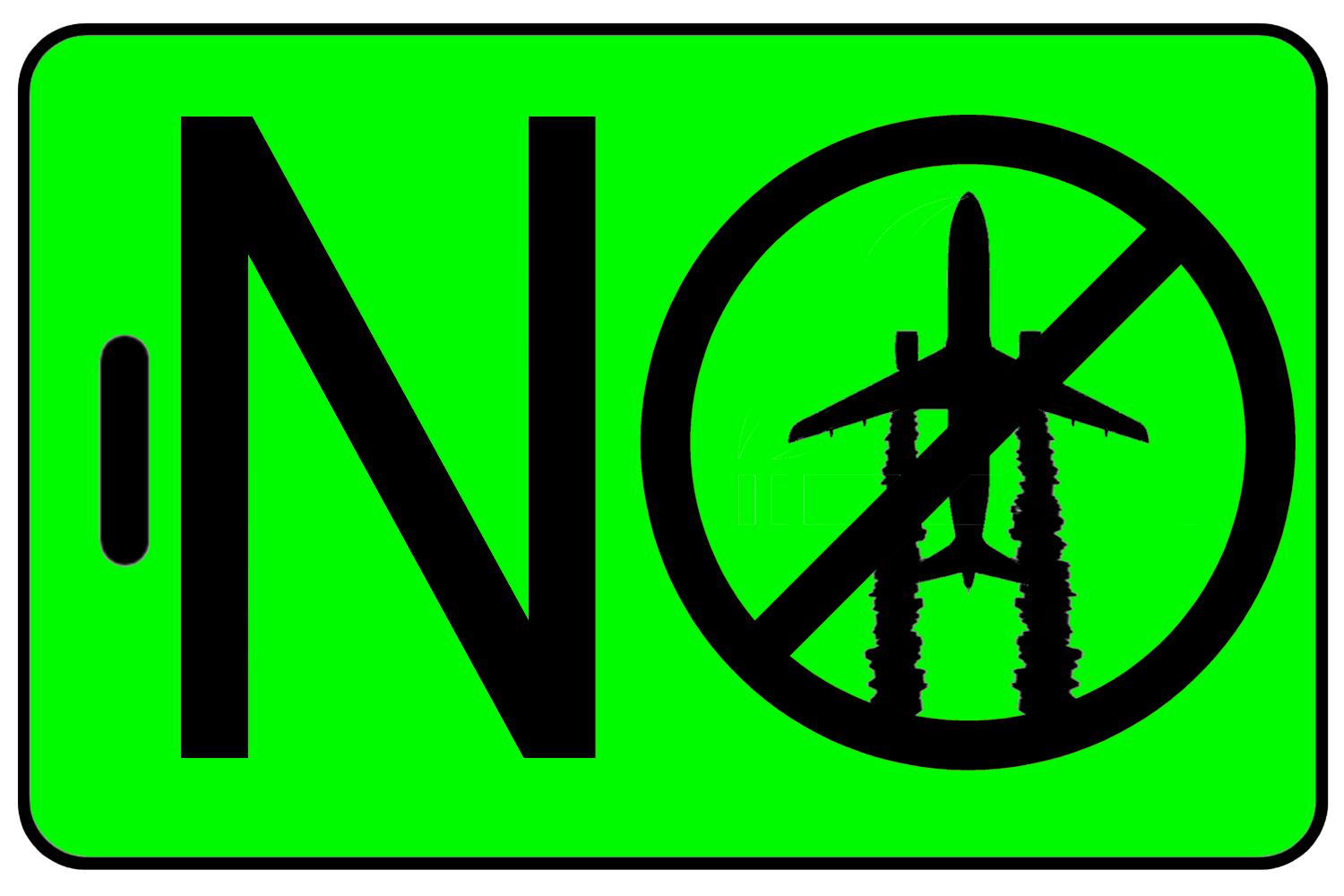 Hi-Viz NO ChemTrails, Tag Color: Hi-Viz Green
