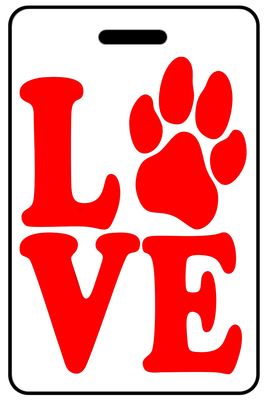 Love Paw Print in Red