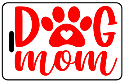 Dog Mom with Paw in Red
