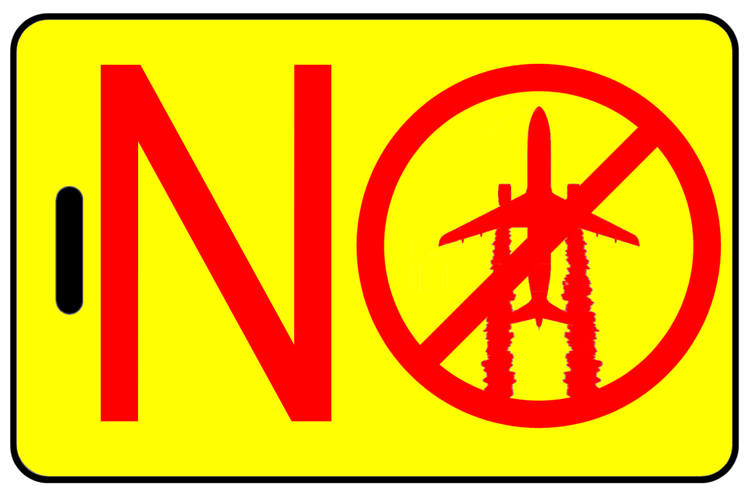NO ChemTrails with Red Logo, Tag Color: Safety Yellow