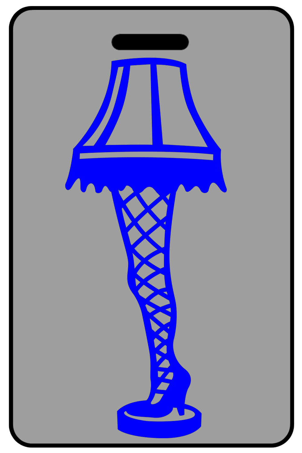 Christmas Leg Lamp with Blue Logo, Tag Color: Lo-Viz Gray