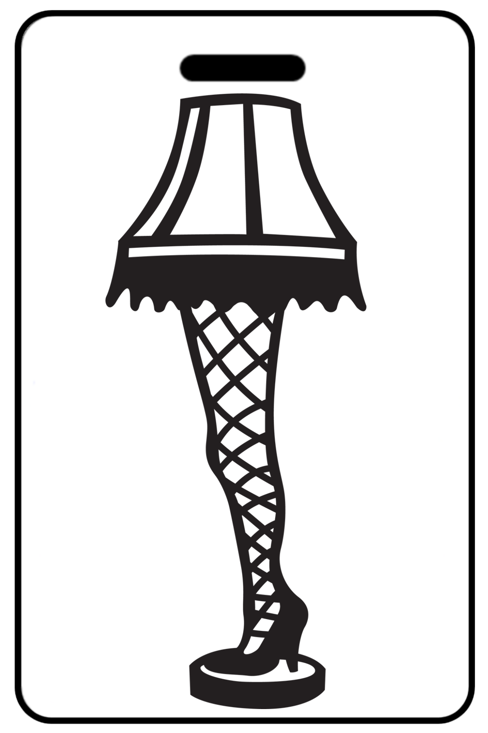 Christmas Leg Lamp with Black Logo, Tag Color: White
