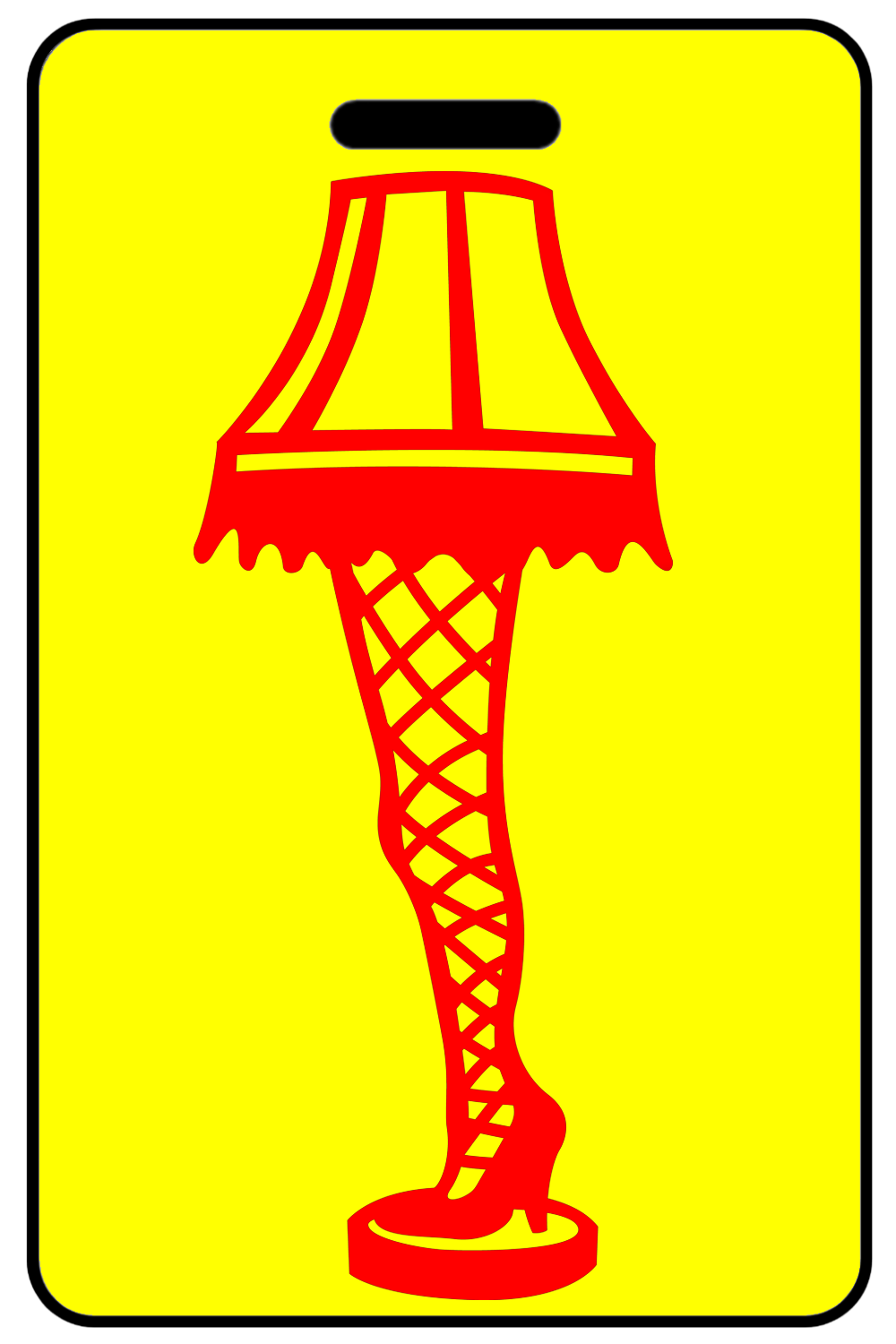 Christmas Leg Lamp with Red Logo, Tag Color: Safety Yellow