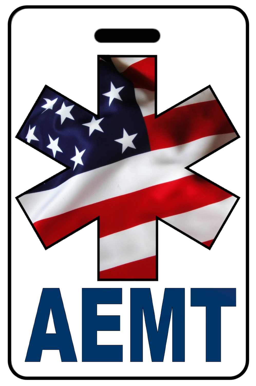 AEMT with Patriotic USA Wavy Flag Star of Life