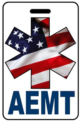 AEMT with Patriotic USA Wavy Flag Star of Life