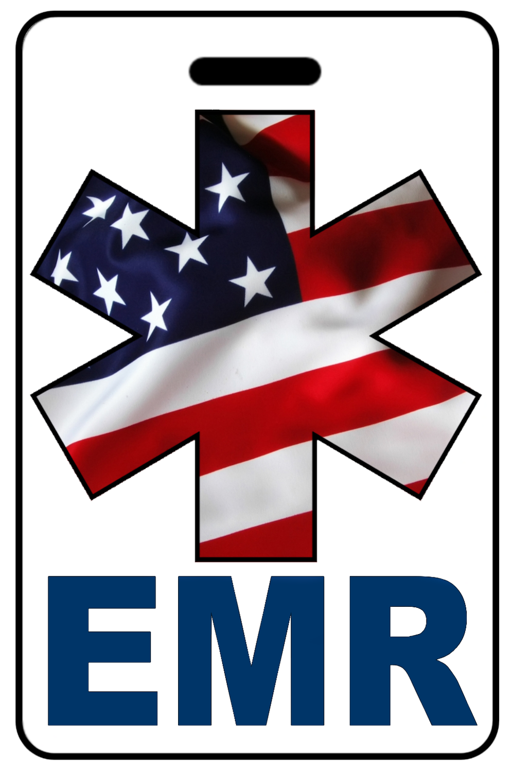 EMR with Patriotic USA Wavy Flag Star of Life