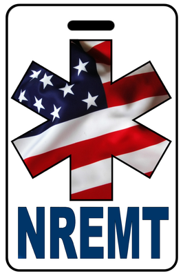 NREMT with Patriotic USA Wavy Flag Star of Life