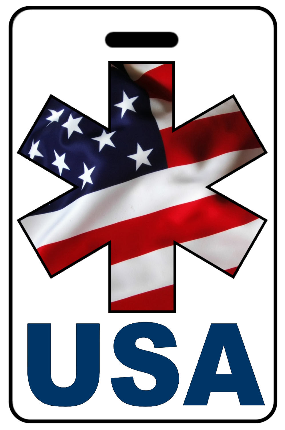 USA with Patriotic USA Wavy Flag Star of Life