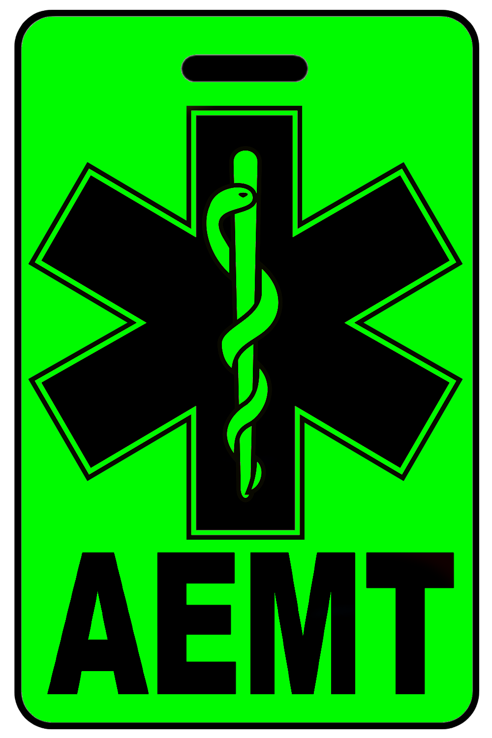 Hi-Viz AEMT with Star of Life, Tag Color: Hi-Viz Green