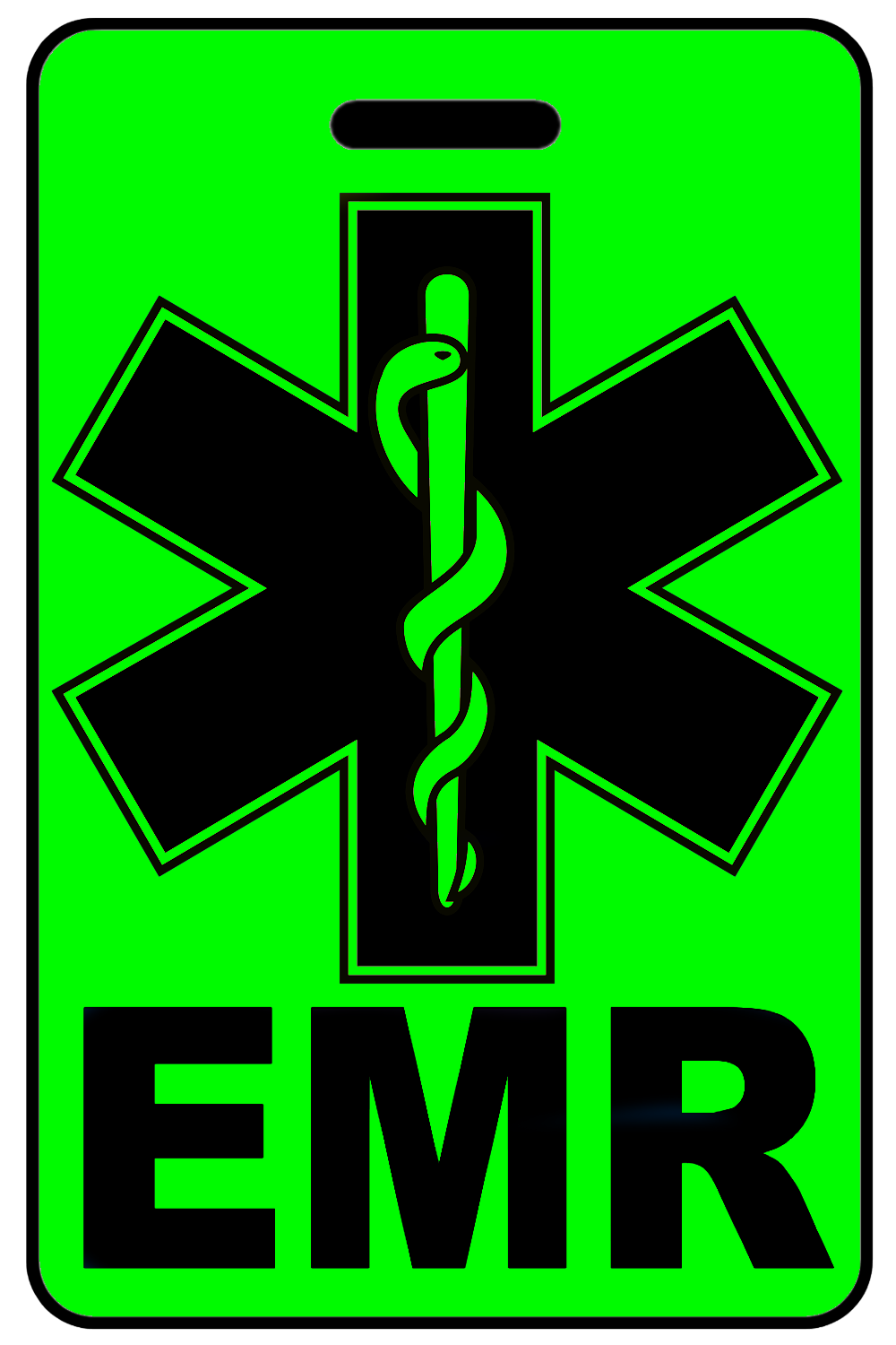 Hi-Viz EMR with Star of Life, Tag Color: Hi-Viz Green