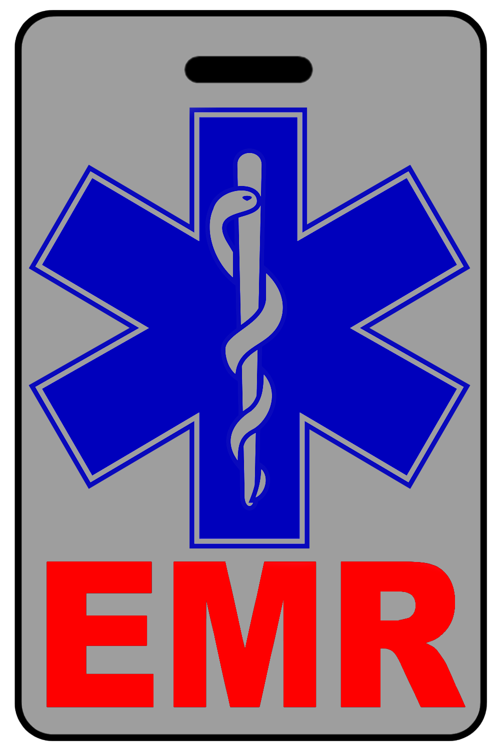EMR with Blue Star of Life, Tag Color: Lo-Viz Gray