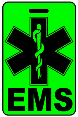 Hi-Viz EMS with Star of Life, Tag Color: Hi-Viz Green