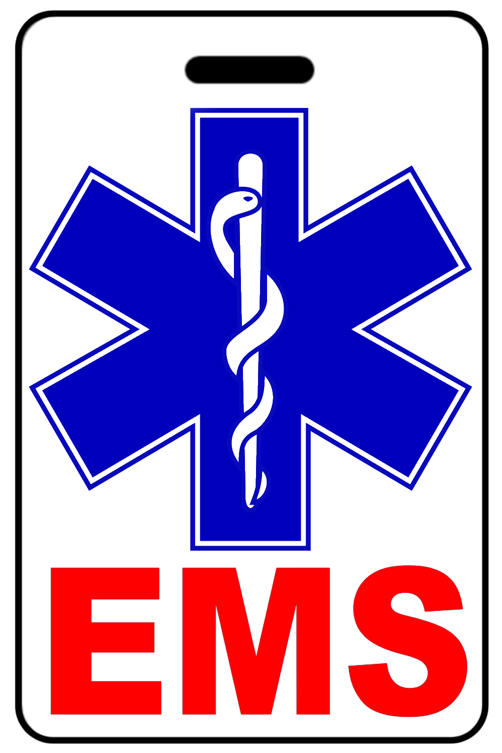 EMS with Star of Life, Tag Color: White