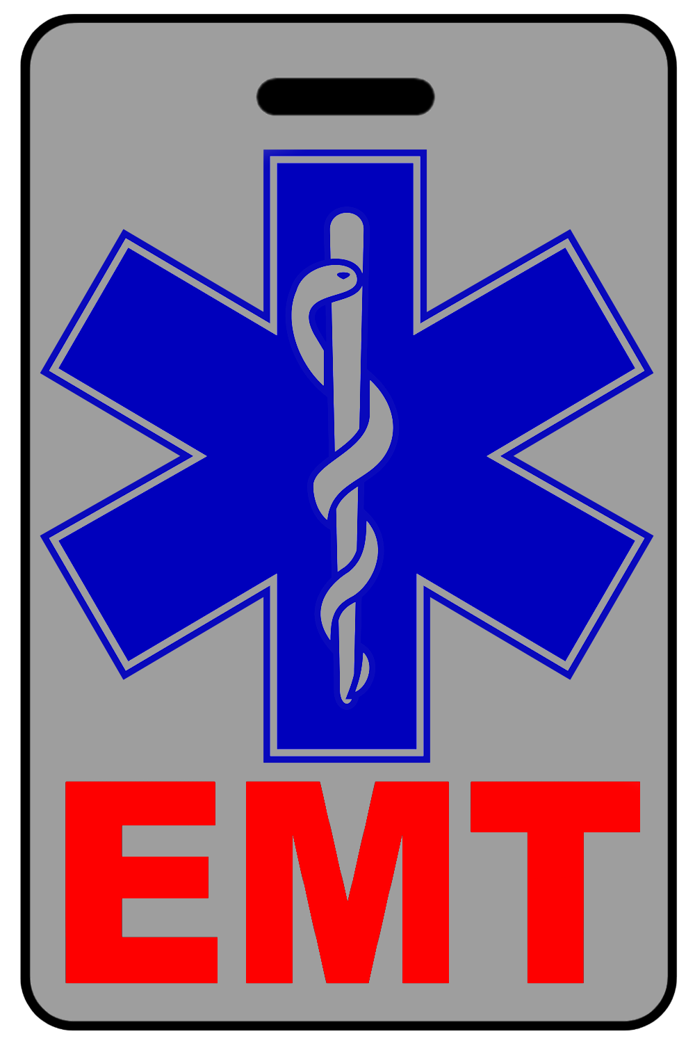 EMT with Blue Star of Life, Tag Color: Lo-Viz Gray