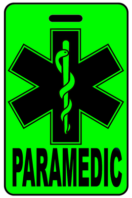 Hi-Viz Paramedic with Star of Life, Tag Color: Hi-Viz Green