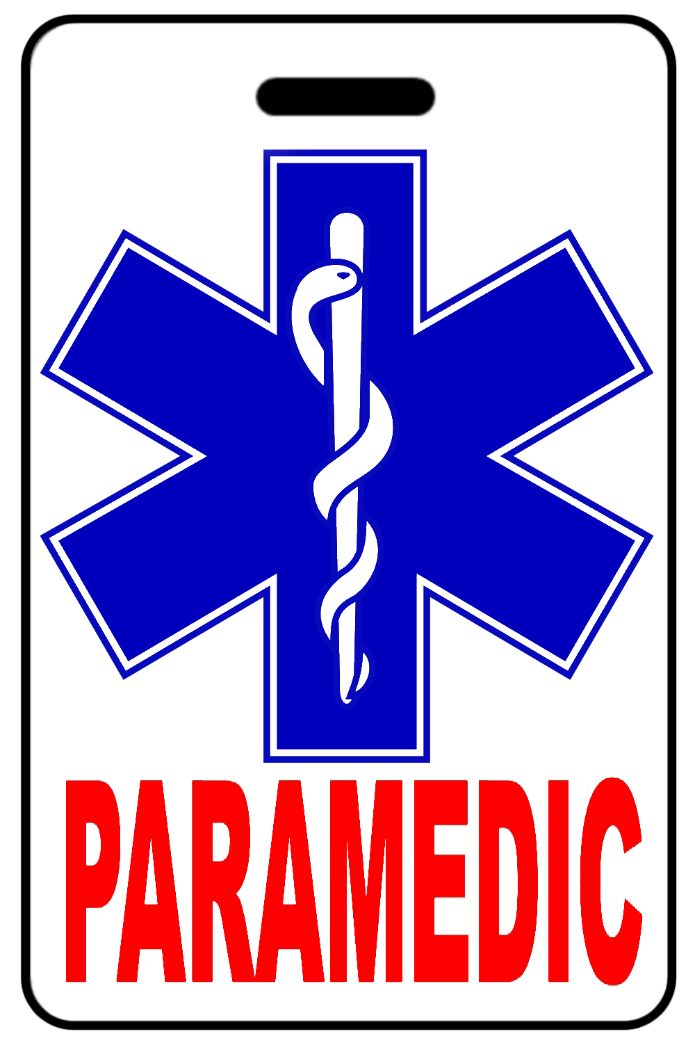 Paramedic with Star of Life, Tag Color: White