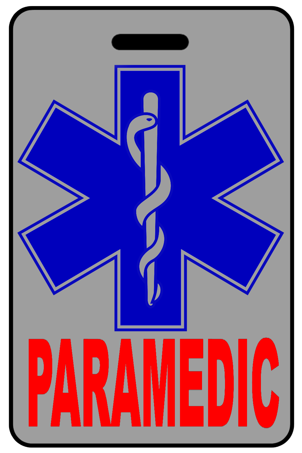 Paramedic with Blue Star of Life, Tag Color: Lo-Viz Gray