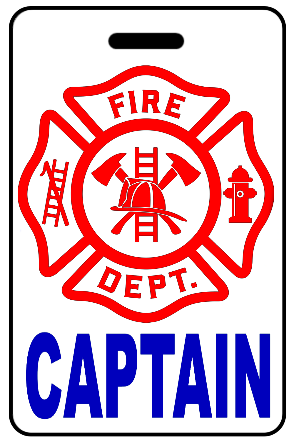 Captain with Firefighter Cross, Tag Color: White