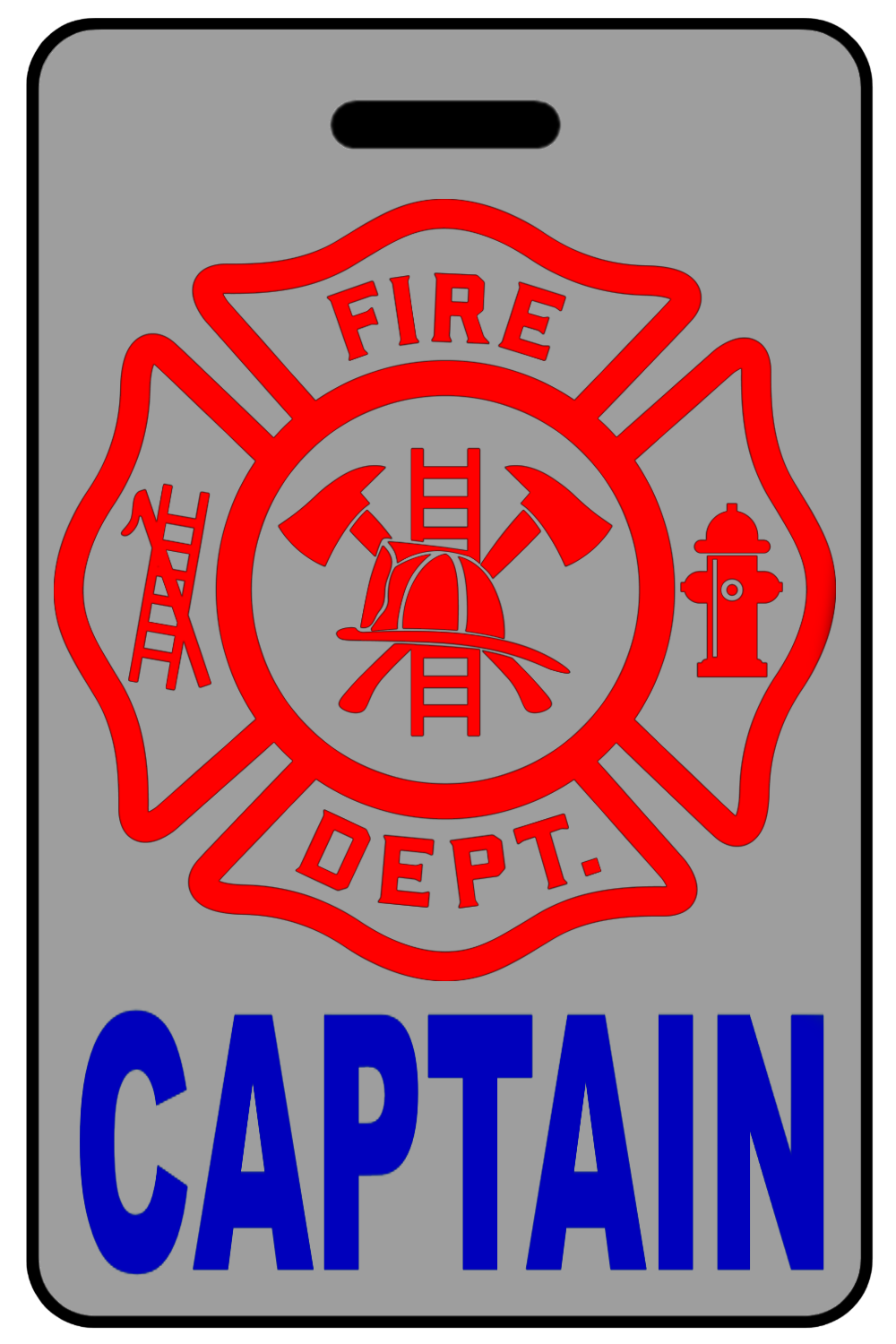 Captain with Firefighter Cross (Blue), Tag Color: Lo-Viz Gray