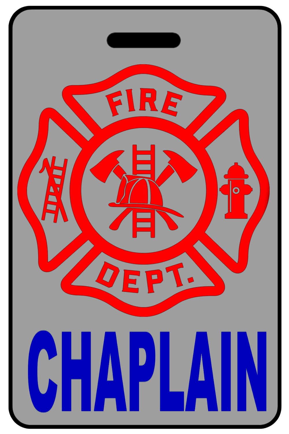 Chaplain with Firefighter Cross (Blue), Tag Color: Lo-Viz Gray