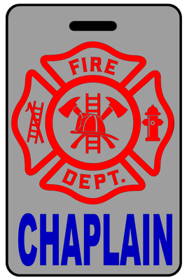 Chaplain with Firefighter Cross (Blue) Chaplain with Firefighter Cross (Blue), Tag Color: Lo-Viz Gray