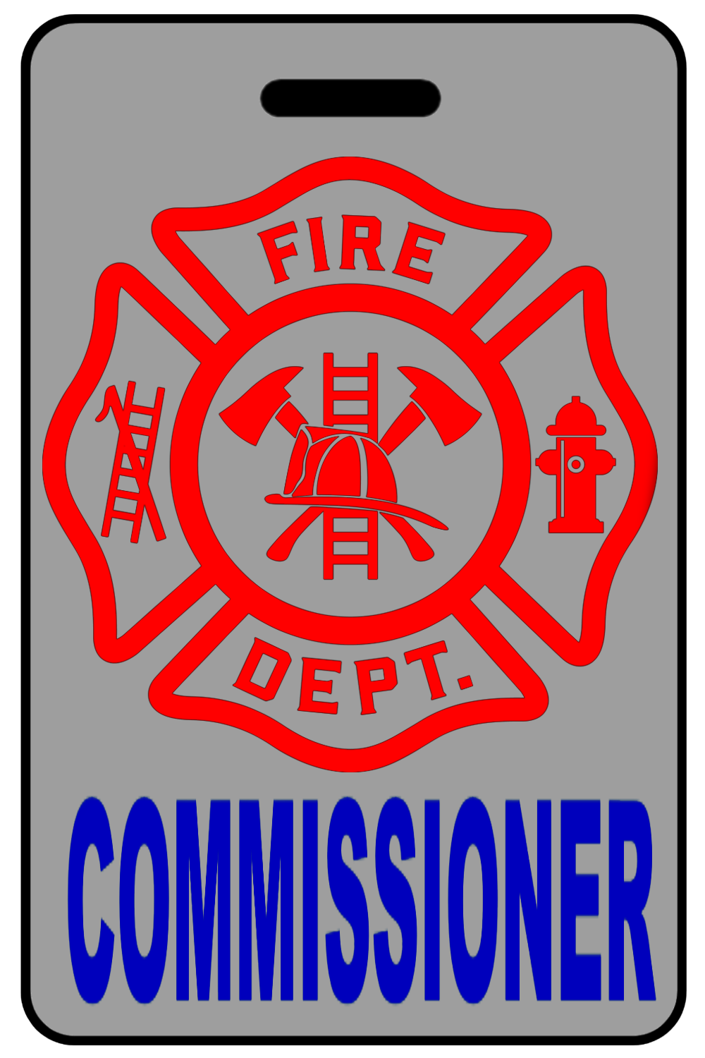 Commissioner with Firefighter Cross (Blue), Tag Color: Lo-Viz Gray