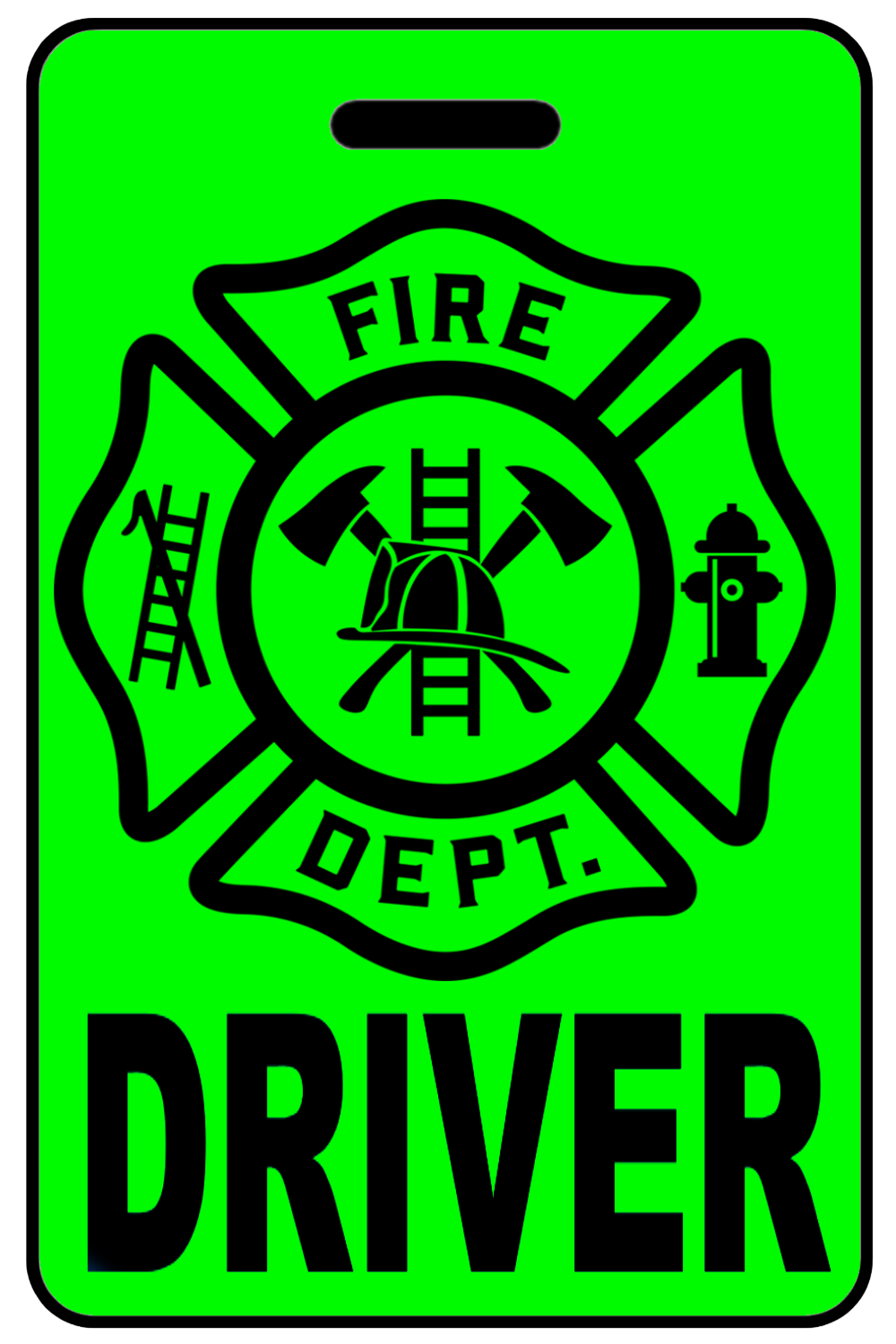Hi-Viz Driver with Firefighter Cross, Tag Color: Hi-Viz Green