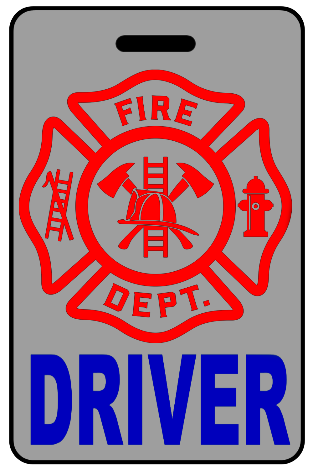 Driver with Firefighter Cross (Blue), Tag Color: Lo-Viz Gray