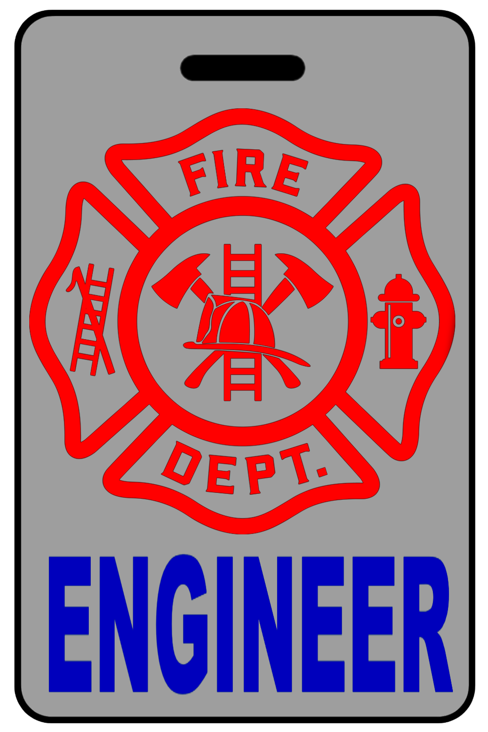 Engineer with Firefighter Cross (Blue), Tag Color: Lo-Viz Gray