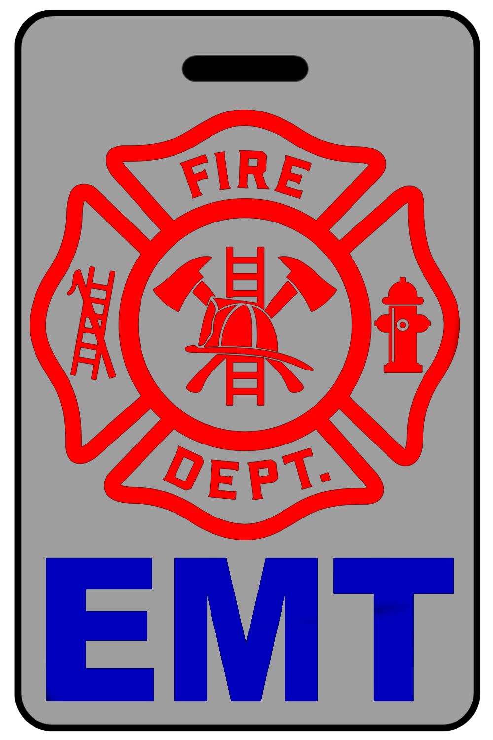 EMT with Firefighter Cross (Blue), Tag Color: Lo-Viz Gray